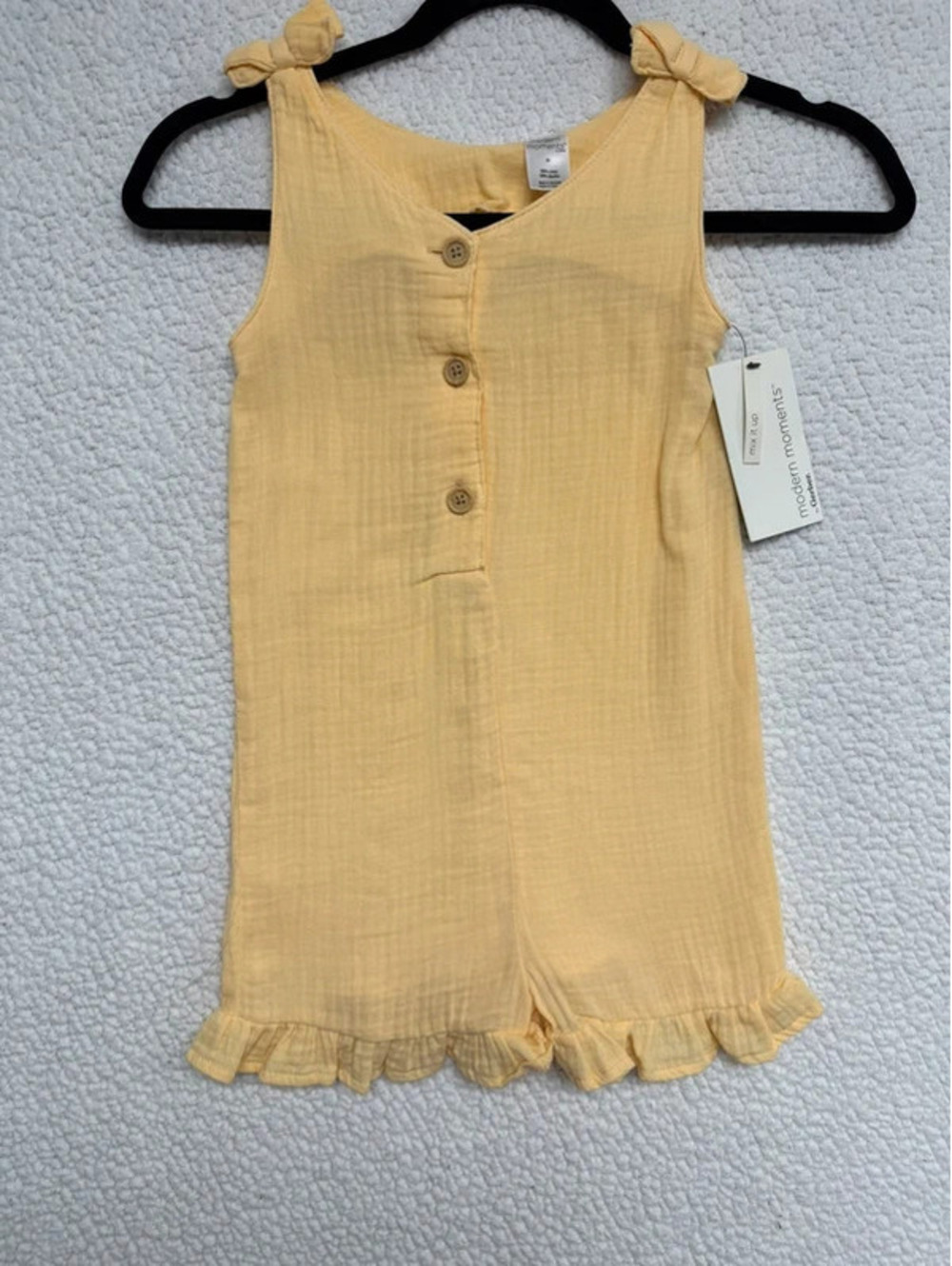 Modern Moments by Gerber Girls 5T Yellow Cotton Romper NWT